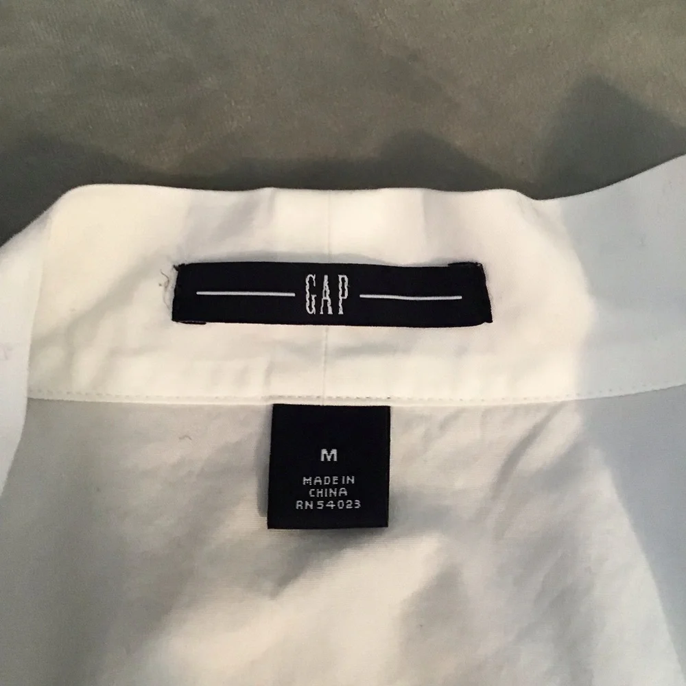 Gap White Cotton Bow Front Blouse Sz.‎ M - Picture 3 of 4